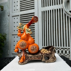 Đế Đặt Rượu Hồ Lô Phong Thủy Bột Đá – Màu Đỏ- Cam May Mắn, Trang Trí Quà Tặng Tân Gia Khai Trương