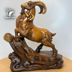 Tượng Con Dê Phong Thủy Màu Gỗ 30x12x33 Cho Người Tuổi Mùi, Quà Tặng Sinh Nhật, Tân Gia, Khai Trương Decor Trang Trí Nhà