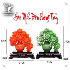 Tượng Hoa Mẫu Đơn, Hoa Phú Quý Phong Thuỷ , Quà Tặng Tân Gia Khai Trương Sinh Nhật