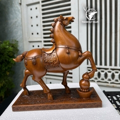 Tượng Ngựa Mã Đáo Thành Công Bột Đá Sơn Giả Gỗ – Trang Trí Phong Thủy Quà Tặng Tân Gia Khai Trương Sinh Nhật