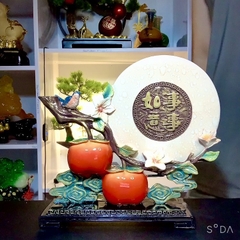 Tượng Phong Thủy Quả Hồng Đĩa Ngọc Như Ý, Quà Tặng Tân Gia, Khai Trương, Sinh Nhật