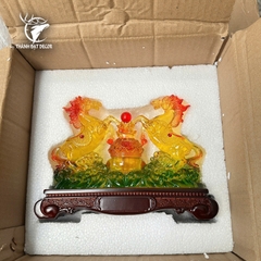 Tượng Phong Thủy Song Mã Tụ Bảo Lưu Ly – Biểu Tượng Thành Công, Chiêu Tài Đón Lộc Decor Quà Tặng Tân Gia Khai Trương