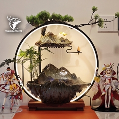 Thác Nước Phong Thủy Di Lặc Gốm Sứ Có Đèn, Tạo Sương, Đốt Trầm, decor Tặng Tân Gia Khai Trương Spa