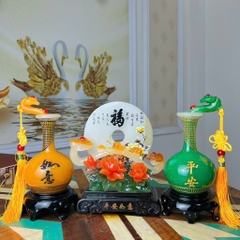 Cặp Lọ Bình An Như Ý Trang Trí Nhà Cửa , Tượng Phong Thủy Quà Tặng Tân Gia Khai Trương Sinh Nhật