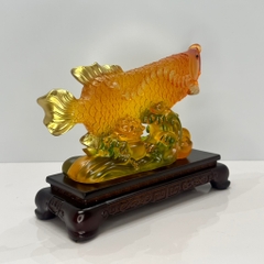 Tượng Phong Thủy Cá Rồng Kim Long Màu Lưu Ly Chiêu Tài , Quà Tặng Tân Gia Khai Trương Trang Trí Nhà Cửa