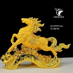 Tượng Ngựa Phong Thủy Kim Sa Cát Vàng 29x8x21cm, Mã Đáo Thành Công, Quà Tặng Tân Gia Khai Trương
