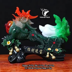 Tượng Tỳ Hưu kéo bắp cải phong thủy 36x13x29cm, Trấn trạch chiêu tài quà tặng tân gia khai trương.