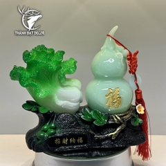 Tượng Phong Thủy Hồ Lô Trắng Bắp Cải size 22, Quà Tặng Tân Gia, Khai Trương, Sinh Nhật, Trang Trí Decor