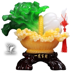 Tượng giỏ bắp cải hồ lô phong thủy 28x16x28cm  Quà Tặng Decor Tân Gia Khai Trương Sinh Nhật