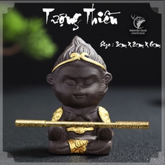 Tượng Tôn Ngộ Không Size Mini 6cm , Tượng Tôn Ngộ Không Bái Thiền Bằng Gốm