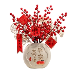 Set Bình hoa đào đông tài lộc (Chưng Tết 2025) -Tân gia khai trương-bình hoa derco trang trí nhà cửa