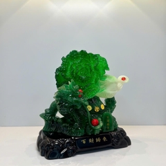 Tượng Long Quy Kéo Bắp Cải Phong Thủy,  Rùa Đầu Rồng, Quà Tặng Tân Gia Khai Trương Sinh Nhật Trang Trí Nhà Cửa