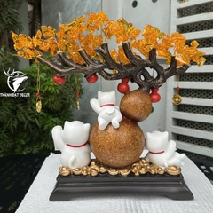Tượng Mèo Thần Tài Hồ Lô Cây Tiền – Quà Tặng Trang Trí Nhà Cửa, Bàn Làm Việc Phong Thủy Chiêu Lộc
