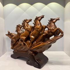 Tượng Bát Mã Truy Phong | Mã Đáo Thành Công | Size 46x14x28 | Quà Tặng Tân Gia Khai Trương | Tượng Phong Thủy Decor Decor Phòng