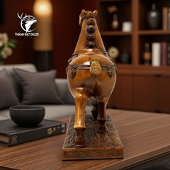 Tượng Ngựa Mã Đáo Thành Công Bột Đá Sơn Giả Gỗ – Trang Trí Phong Thủy Quà Tặng Tân Gia Khai Trương Sinh Nhật