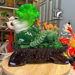 Tượng Cóc Kéo Hồ Lô Bắp Cải 37x16x32cm – 3.7Kg phong thủy, quà tặng tân gia khai trương sinh nhật