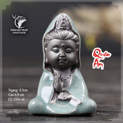 Tượng Gốm Sứ mini Tráng Men Hình Chú Tiểu và Lão Tử Trang Trí Tiểu Cảnh, Cây Bonsai, Cây Cảnh, Hòn Non Bộ, Hồ Thủy Sinh