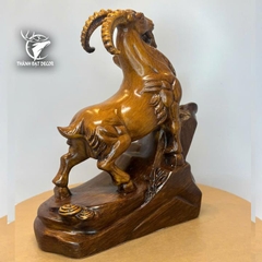 Tượng Con Dê Phong Thủy Màu Gỗ 30x12x33 Cho Người Tuổi Mùi, Quà Tặng Sinh Nhật, Tân Gia, Khai Trương Decor Trang Trí Nhà