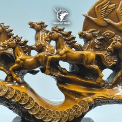 Tượng Bát Mã Truy Phong , Mã Đáo Thành Công size 31x8x20cm Quà Tặng Tân Gia Khai Trương, Decor