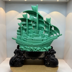 Tượng Thuyền Thuận Buồm Xuôi Gió Phong Thủy Màu Ngọc , Quà Tặng Tân Gia , Khai Trương , Tặng Sếp, Đối Tác , Sinh Nhật