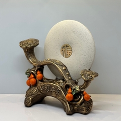 Tượng Phong Thủy Trượng Như Ý Kèm Đĩa Ngọc, Quà Tặng Tân Gia Khai Trương Sinh Nhật Trang Trí Nhà Cửa