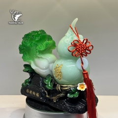 Tượng Phong Thủy Hồ Lô Trắng Bắp Cải size 22, Quà Tặng Tân Gia, Khai Trương, Sinh Nhật, Trang Trí Decor