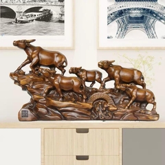 Tượng Trâu Phong Thủy 49x13x27 Dành Cho Người Tuổi Sửu, Quà Tặng Tân Gia Khai Trương Sinh Nhật Decor Trang Trí Nhà