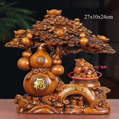 Cây tiền cóc phong thủy 27x10x24cm – tượng Thiềm Thừ Decor Quà Tặng tân gia khai trương sinh nhật