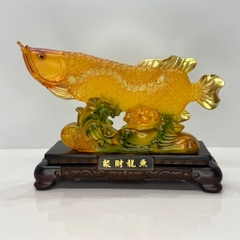 Tượng Phong Thủy Cá Rồng Kim Long Màu Lưu Ly Chiêu Tài , Quà Tặng Tân Gia Khai Trương Trang Trí Nhà Cửa