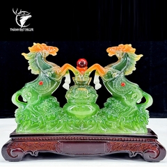 Tượng Phong Thủy Song Mã Tụ Bảo Lưu Ly – Biểu Tượng Thành Công, Chiêu Tài Đón Lộc Decor Quà Tặng Tân Gia Khai Trương