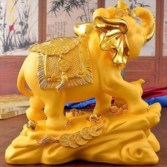 Tượng Voi Phong Thủy 31x15x31cm, Quà Tặng Decor Chiêu Tài Lộc, May Mắn, Trang Trí Sang Trọng