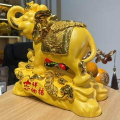 Tượng Voi Phong Thủy 31x15x31cm, Quà Tặng Decor Chiêu Tài Lộc, May Mắn, Trang Trí Sang Trọng