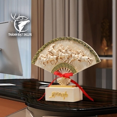 Tượng Ngựa Phong Thủy Quạt Mã Đáo Thành Công Bát Mã Truy Phong– Decor, Quà Tặng Khai Trương, Tân Gia