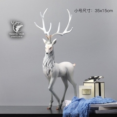 Tượng Hươu Trắng Dáng Tiên Chất Liệu Polyresin Trang Trí Cao Cấp , Quà Tặng Tân Gia Khai Trương Sinh Nh