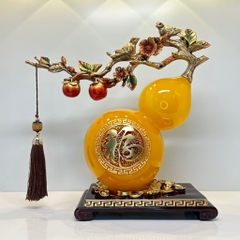 Tượng phong thủy Hồ Lô Cam Cành Hồng Chim Sẽ Phú Quý Bình An Tài Lộc, quà tặng tân gia , khai trương