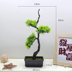 Chậu Cây Tùng Bonsai Bằng Nhựa Trang Trí Tiểu Cảnh, Trang Trí Kèm Các Mẫu Tượng Mini