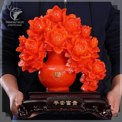 Tượng Hoa Mẫu Đơn, Hoa Phú Quý Phong Thuỷ , Quà Tặng Tân Gia Khai Trương Sinh Nhật