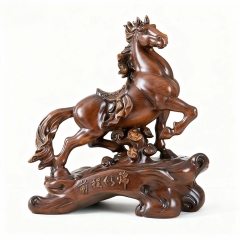 Tượng Con Ngựa Màu Gỗ size 38 Dành Cho Người Tuổi Ngọ Decor Phong Thủy Tặng Tân Gia Khai Trương Sinh Nhật
