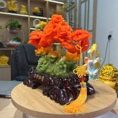 Tượng Trượng Như Ý Tứ Quý Phong Thủy 33x17x30Cm Decor Trang Trí Phòng Khách Quà Tặng Khai Trương