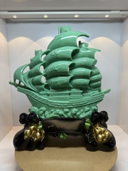 Tượng Thuyền Thuận Buồm Xuôi Gió Phong Thủy Màu Ngọc , Quà Tặng Tân Gia , Khai Trương , Tặng Sếp, Đối Tác , Sinh Nhật