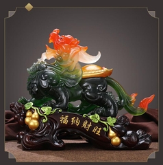 Tượng Tỳ Hưu Trấn Trạch Chiêu Tài 32x17x26, Trang Trí Nội Thất Quà Tặng Tân Gia, Khai Trương,Tặng Sếp Decor Đồng