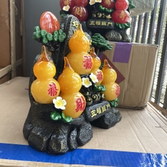 Tượng Phong Thủy Hồ Lô Ngũ Phúc Size 25 Màu Vàng Và Đỏ, Vật Phẩm Phong Thủy Làm Quà Tặng Tân Gia, Khai Trương, Sinh Nhật