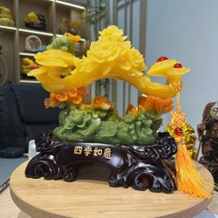 Tượng Trượng Như Ý Tứ Quý Phong Thủy 33x17x30Cm Decor Trang Trí Phòng Khách Quà Tặng Khai Trương
