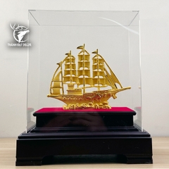 Hộp Quà Tượng Thuyền Thuận Buồm Xuôi Gió , Decor Quà Tặng Phong Thủy Tân Gia Khai Trương Đối Tác