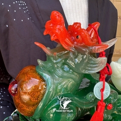 Tượng Tỳ Hưu kéo bắp cải phong thủy size 36cm, Trấn trạch chiêu tài quà tặng tân gia khai trương.