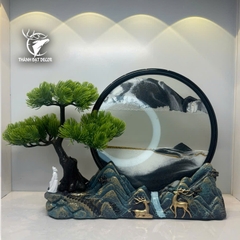 Cây Tranh Cát Lão Tử Ngắm Trăng Decor Trang Trí Bàn, Phòng Làm Việc, Quà Tặng Tân Gia Khai Trương Sinh Nhật