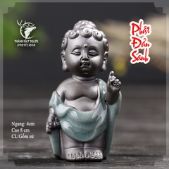 Tượng Gốm Sứ mini Tráng Men Hình Chú Tiểu và Lão Tử Trang Trí Tiểu Cảnh, Cây Bonsai, Cây Cảnh, Hòn Non Bộ, Hồ Thủy Sinh