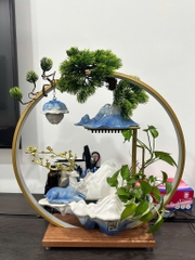 Thác nước, thác khói trầm hương phong thủy cao cấp hình hươu Size 37Cm, Quà Tặng để bàn đem lại may mắn,tài lộc