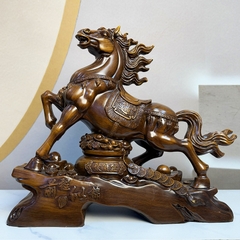 Tượng Ngựa Mã Đáo Thành Công Màu Gỗ 30x12x25cm, Quà Tặng Tuổi Ngọ Tân Gia Khai Trương, Sinh Nhật