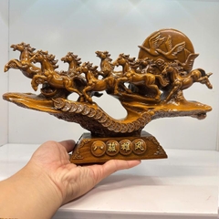 Tượng Bát Mã Truy Phong , Mã Đáo Thành Công size 31x8x20cm Quà Tặng Tân Gia Khai Trương, Decor